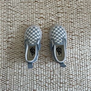 Vans Toddler Classic Slip-On V Checkerboard Shoe - Dusty Blue - Size 5 Toddler